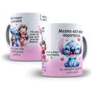 4 Artes Caneca Lilo e Stitch Dia do Amigo Sublimação Png