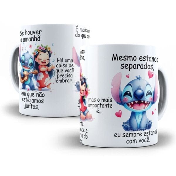 4 Artes Caneca Lilo e Stitch Dia do Amigo Sublimação Png