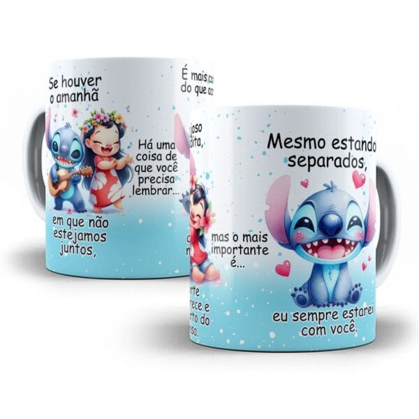 4 Artes Caneca Lilo e Stitch Dia do Amigo Sublimação Png