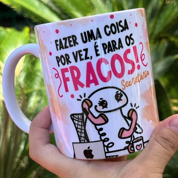 4 Estampas Caneca Flork Secretária Frases Engraçadas