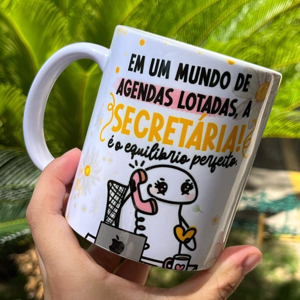 4 Estampas Caneca Flork Secretária Frases Engraçadas