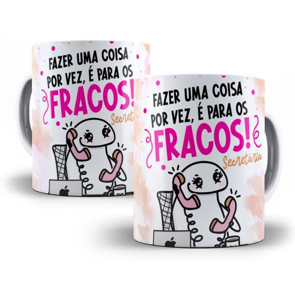 4 Estampas Caneca Flork Secretária Frases Engraçadas