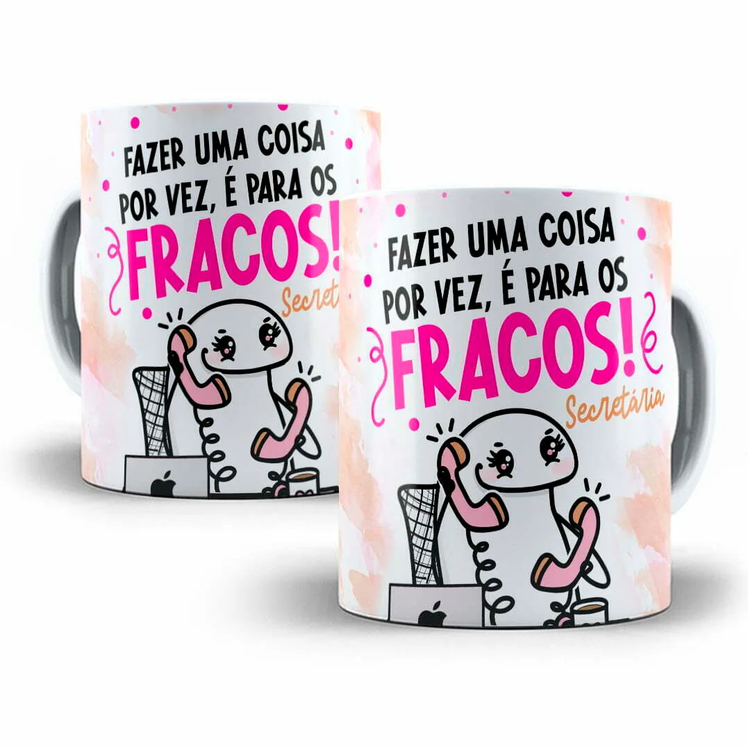 4 Estampas Caneca Flork Secretária Frases Engraçadas