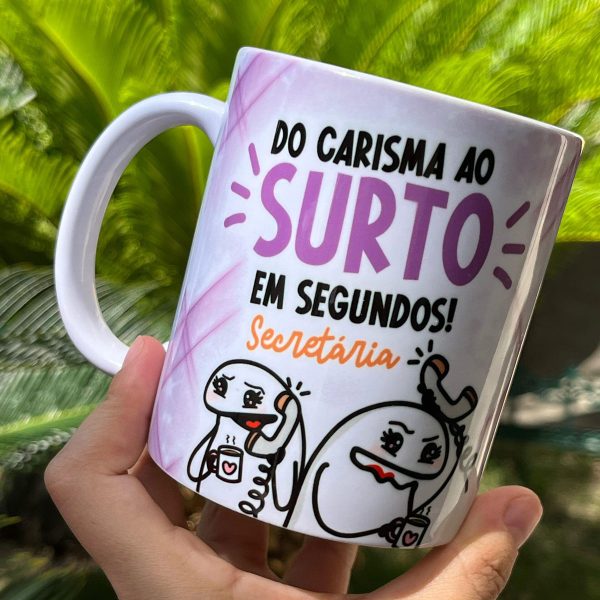 4 Estampas Caneca Flork Secretária Frases Engraçadas