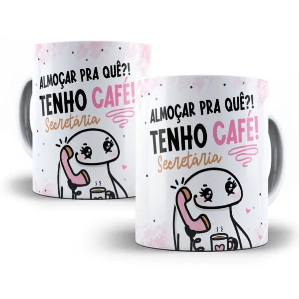 4 Estampas Caneca Flork Secretária Frases Engraçadas