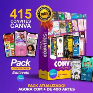 415 Convites Infantis Digitais Editáveis No Canva