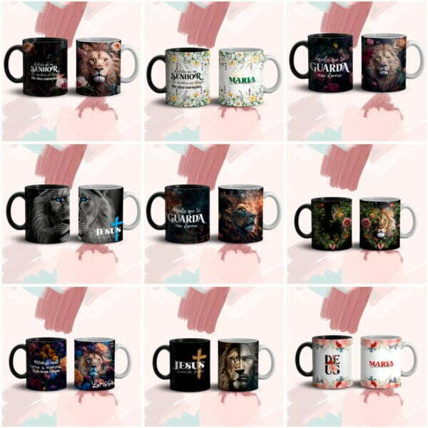 45 Artes Caneca Religiosa Gospel Cristão Sublimação em JPG