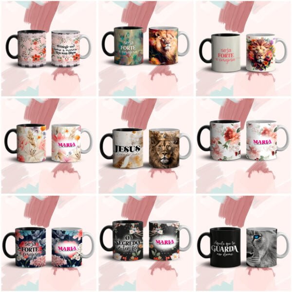 45 Artes Caneca Religiosa Gospel Cristão Sublimação em JPG