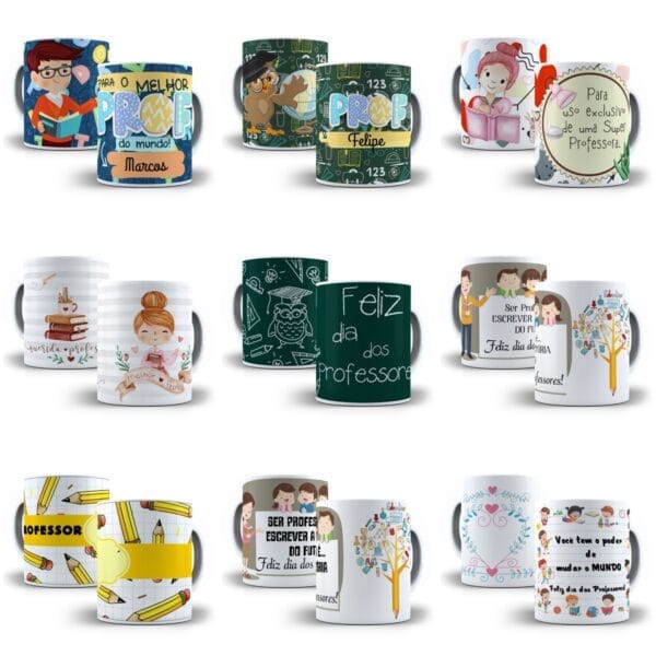 45 Artes Para Caneca Professor Editável Em Corel