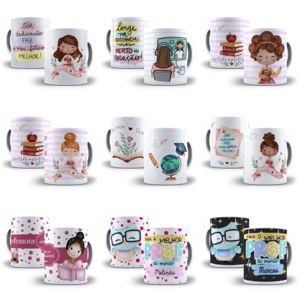 45 Artes Para Caneca Professor Editável Em Corel