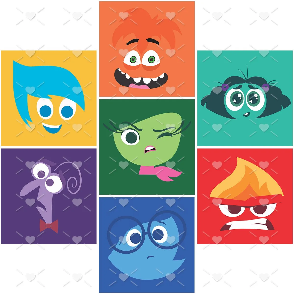 Coleção de ícones coloridos representando várias expressões faciais e emoções estilizadas