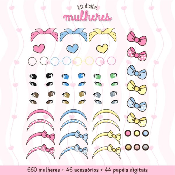 750 Ilustrações de Mulheres: Cabelos, Tons de Pele e Roupas
