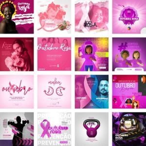 80 Modelos De Post Outubro Rosa Editável Em Photoshop Psd