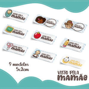 adesivo visto pela mamae menino e menina arquivo digital