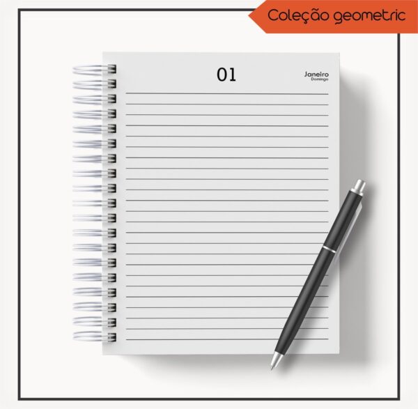 Agenda 2023 Masculina Geométrico Laranja - Arquivo Digital