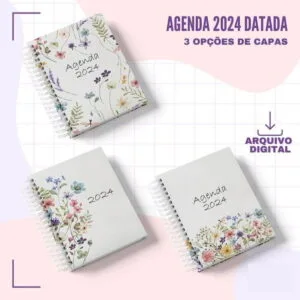 Agenda 2024 Floral Datada - Arquivo Digital
