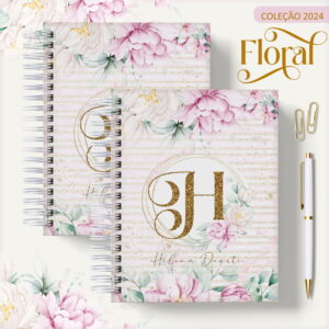 Agenda 2024 Floral Rosa - Arquivo Digital