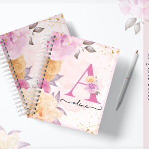 Agenda Alfabeto Floral Rosa - Arquivo Digital