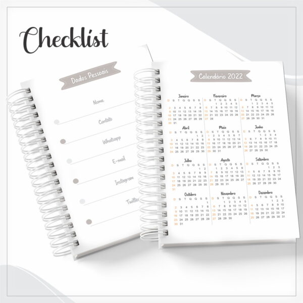 Agenda Checklist Masculina Azul - Arquivo Digital
