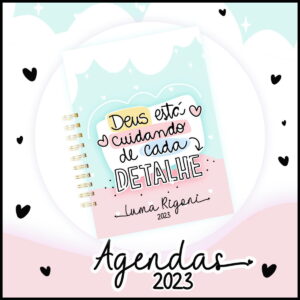 agenda datada 2023 lettering arquivo digital