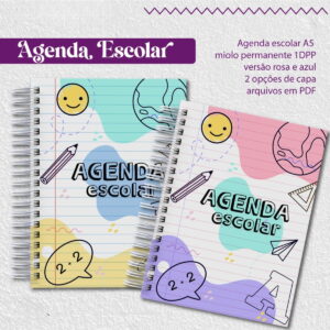 Agenda Escolar 2025 - Arquivos Encadernação