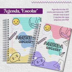 Agenda Escolar 2025 - Arquivos Encadernação 12 Agenda Escolar 2025 - Arquivos Encadernação