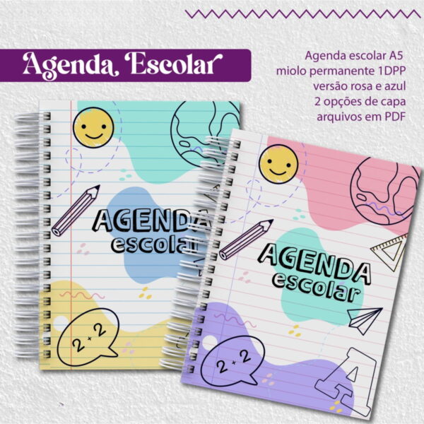 Agenda Escolar 2025 - Arquivos Encadernação