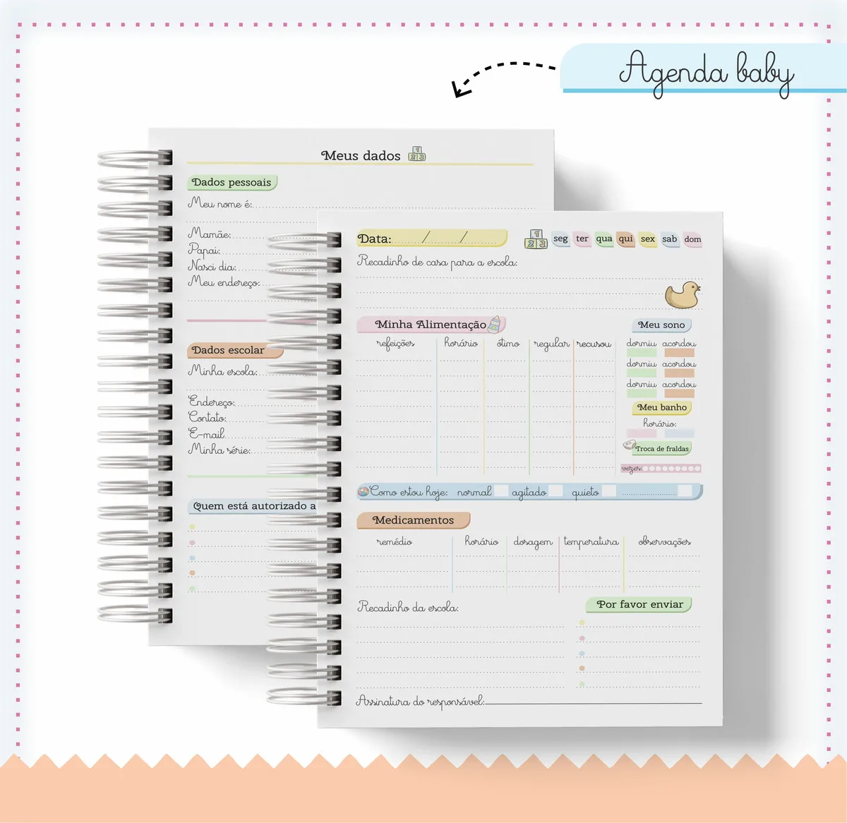 Agenda Escolar Baby Menino - Arquivo Digital