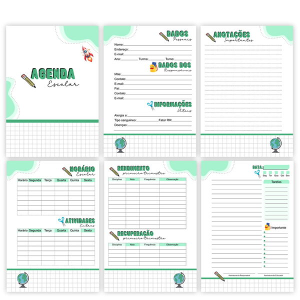 Agenda Escolar Menino 2025 - Arquivos Encadernação