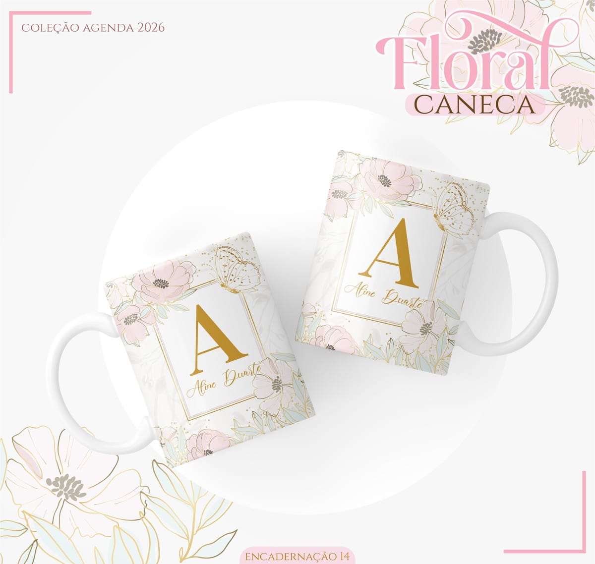 Agenda Feminina Floral 2026 Kit Digital Personalizável 3 Agenda Feminina Floral 2026 Kit Digital Personalizável - Imagem 3