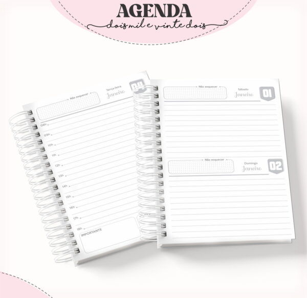 Agenda Feminina Floral - Arquivo Digital