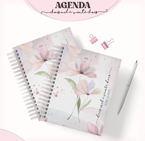 Agenda Feminina Floral - Arquivo Digital