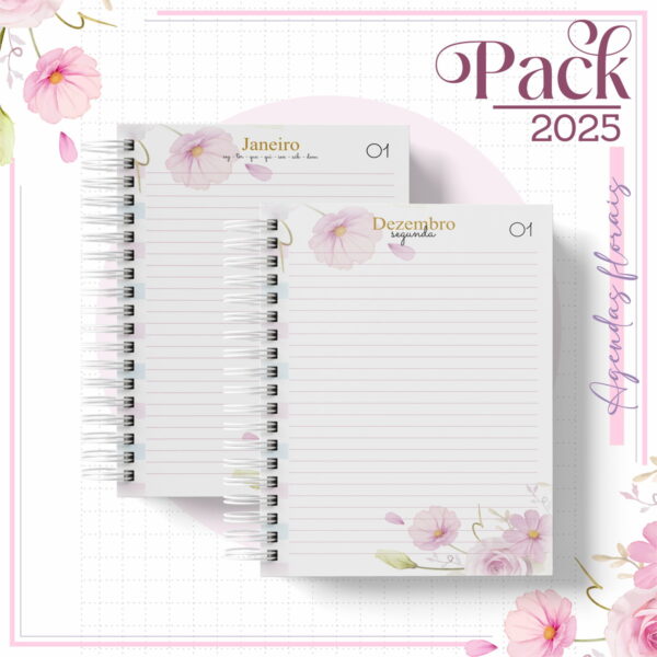 Agenda Feminina Floral Candy 2025 - Arquivo Digital