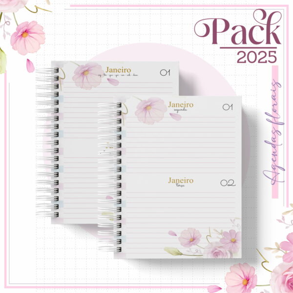 Agenda Feminina Floral Candy 2025 - Arquivo Digital