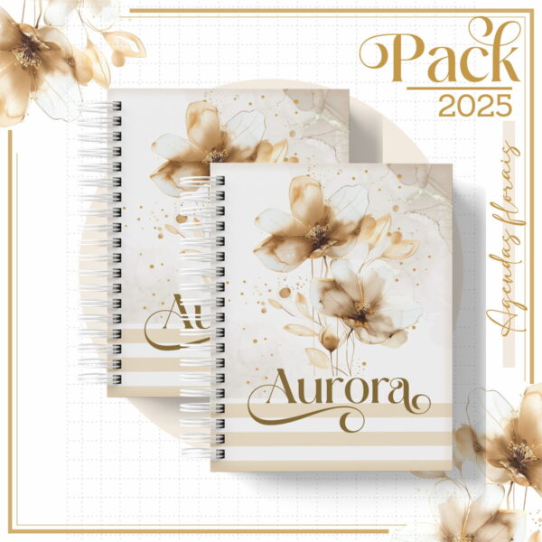 Agenda Feminina Floral Gold 2025 - Arquivo Digital