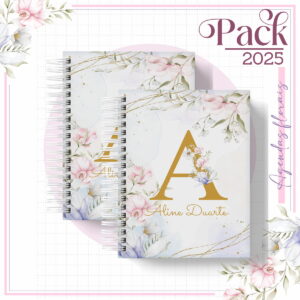 Agenda Feminina Floral Lilás 2025 - Arquivo Digital