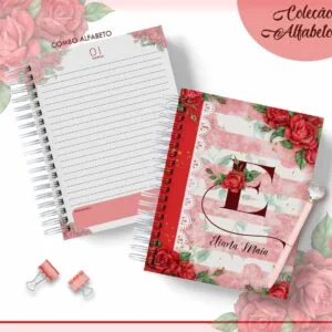 Agenda Floral Vermelho - Datada 2023 - Arquivo Digital