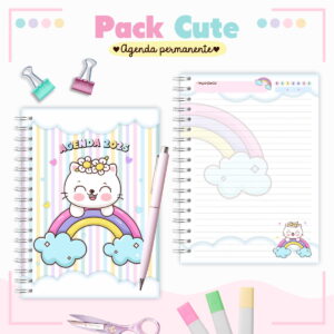 agenda infantil permanente gatinho candy para imprimir