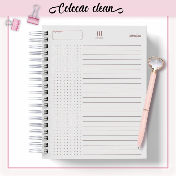 Agenda Mármore Rosa Datada 2023 - Arquivo Digital