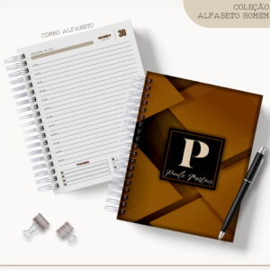 agenda masculina 2023 digital marrom personalizavel