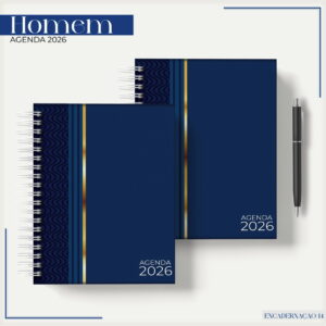 agenda masculina azul 2026 arquivo digital para sublimacao