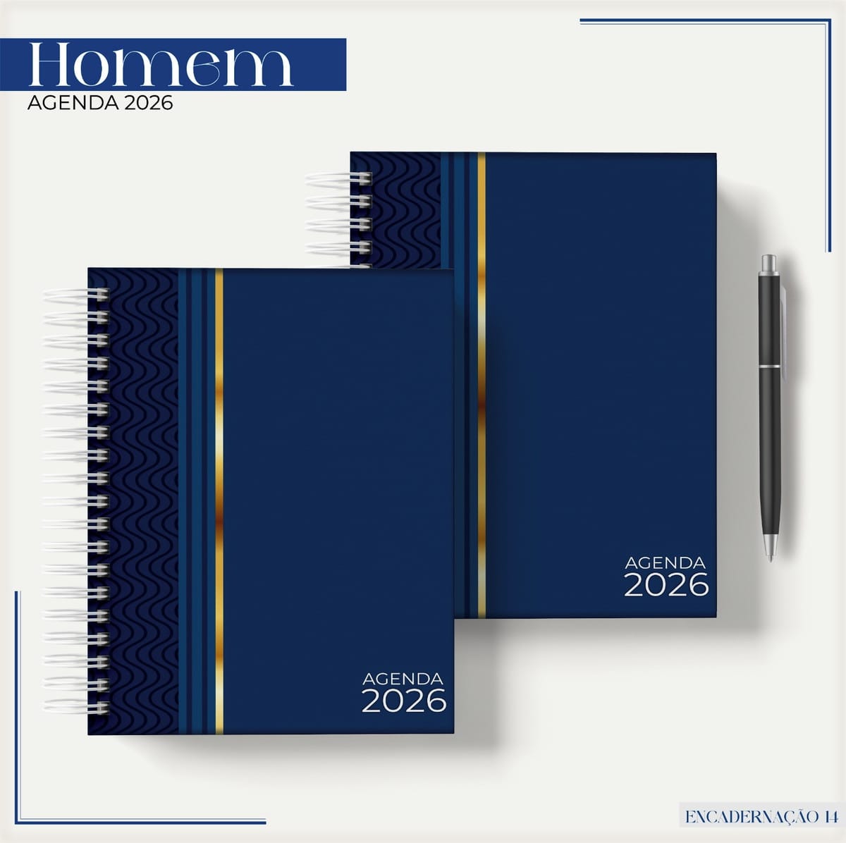 Agenda Masculina Azul 2026 Arquivo Digital para Sublimação 1 Agenda Masculina Azul 2026 Arquivo Digital para Sublimação