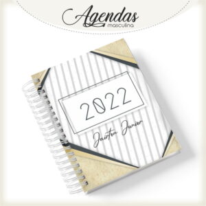 agenda masculina digital bege listrada para sublimacao