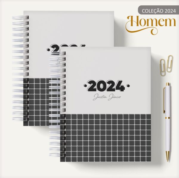 Agenda Masculina Quadrinho Preto - Arquivo Digital