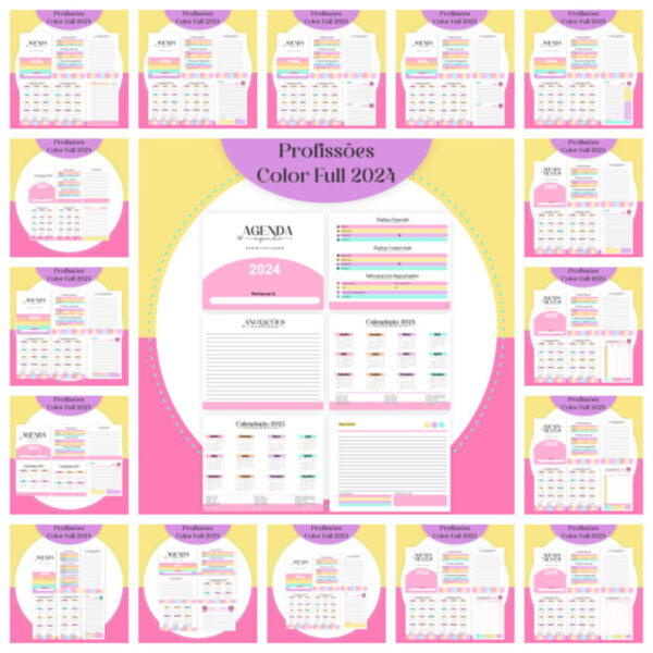 Agendas Profissões Femininas Candy Full - Arquivo Digital