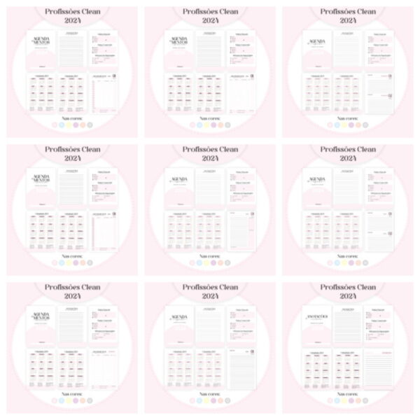 Agendas Profissões Femininas Clean - Arquivo Digital