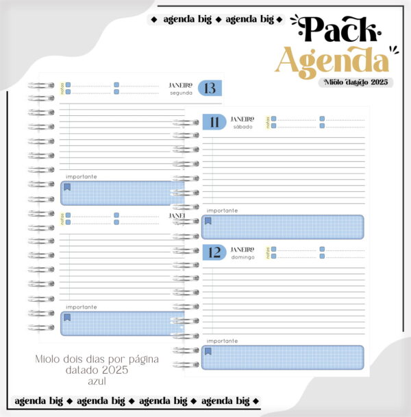 Agendas Tamanho Universitário Masculino - Arquivo Digital