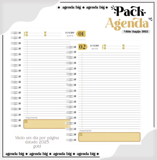 Agendas Tamanho Universitário Masculino - Arquivo Digital