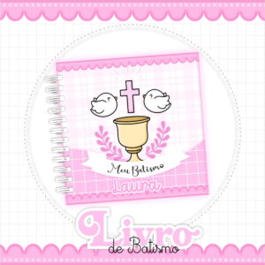 album de batizado menina arquivo digital para imprimir