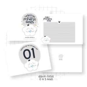 Álbum de Fotos Nuvem Menino (0 a 5 anos) - Arquivo Digital